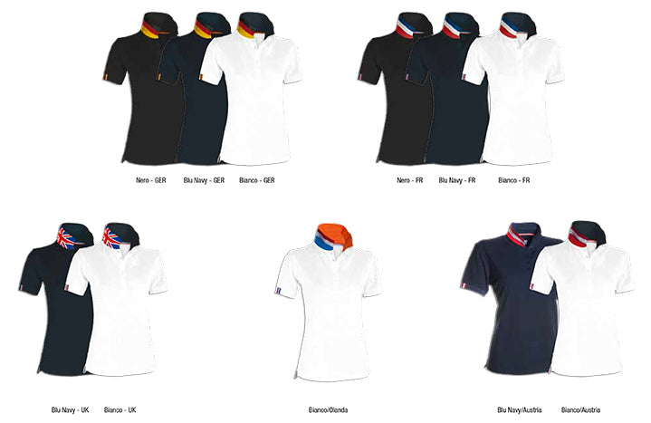 Carica immagine in Galleria Viewer, NATION LADY - Polo donna interno collo colori bandiera