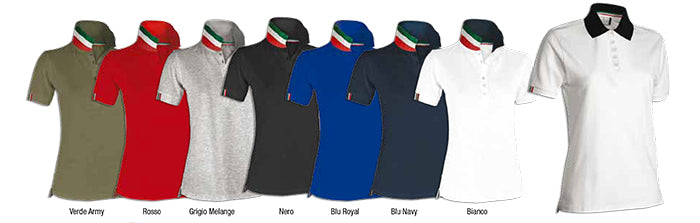 Carica immagine in Galleria Viewer, NATION LADY - Polo donna interno collo colori bandiera