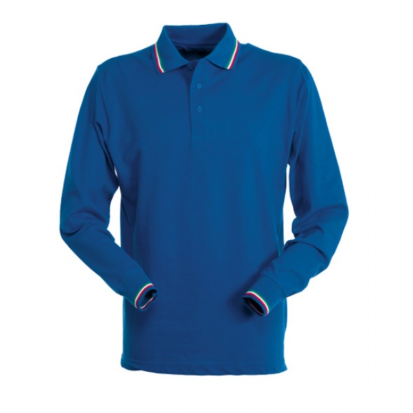 Carica immagine in Galleria Viewer, AVIAZIONE - Polo manica lunga profili tricolore