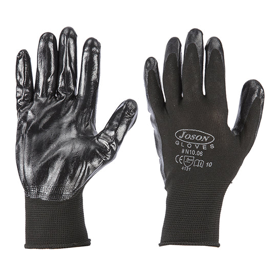 NI1006 Guanto spalmato Nitrile Nero - cartone da 120 paia