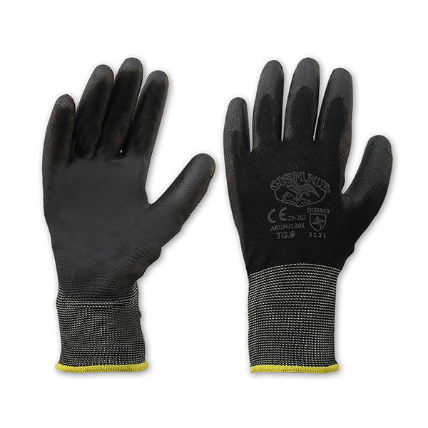 PU1201 Guanto spalmato PU Nero - cartone da 120 paia