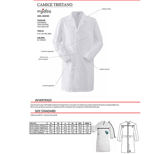 TRISTANO - CAMICE UOMO MEDICO