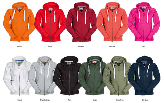 DALLAS+ LADY - Felpa donna zip+cappuccio