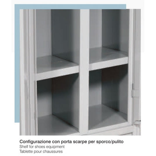 ARMADIO SPOGLIATOIO 1 POSTO divisione SPORCO/PULITO 50x50x180 cm
