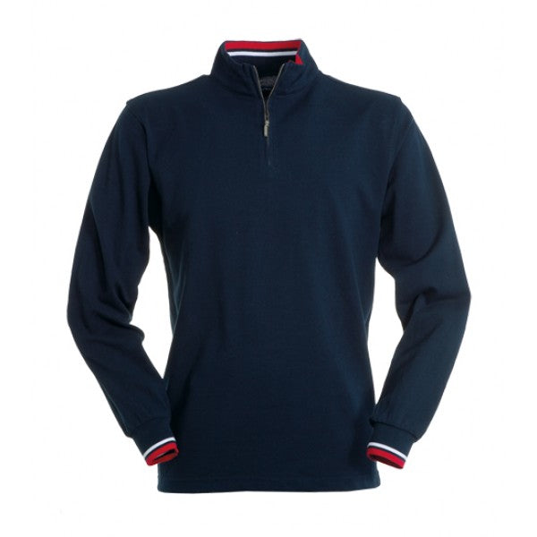 PRIVE - Polo manica lunga mezza zip