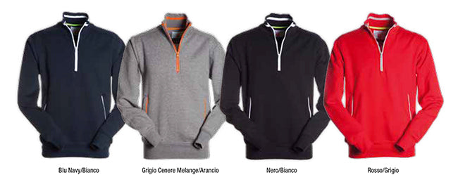 Carica immagine in Galleria Viewer, RIO - Felpa mezza zip profili a contrasto
